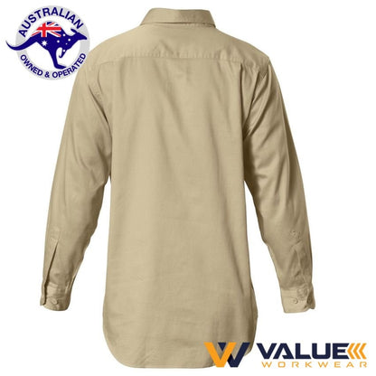 Hard Yakka Foundations Cotton Drill Closed Front Shirt Long Sleeve Y07530