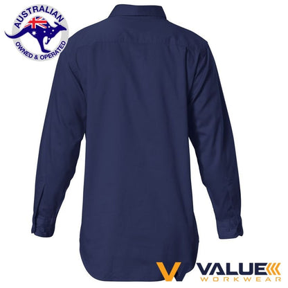 Hard Yakka Foundations Cotton Drill Closed Front Shirt Long Sleeve Y07530