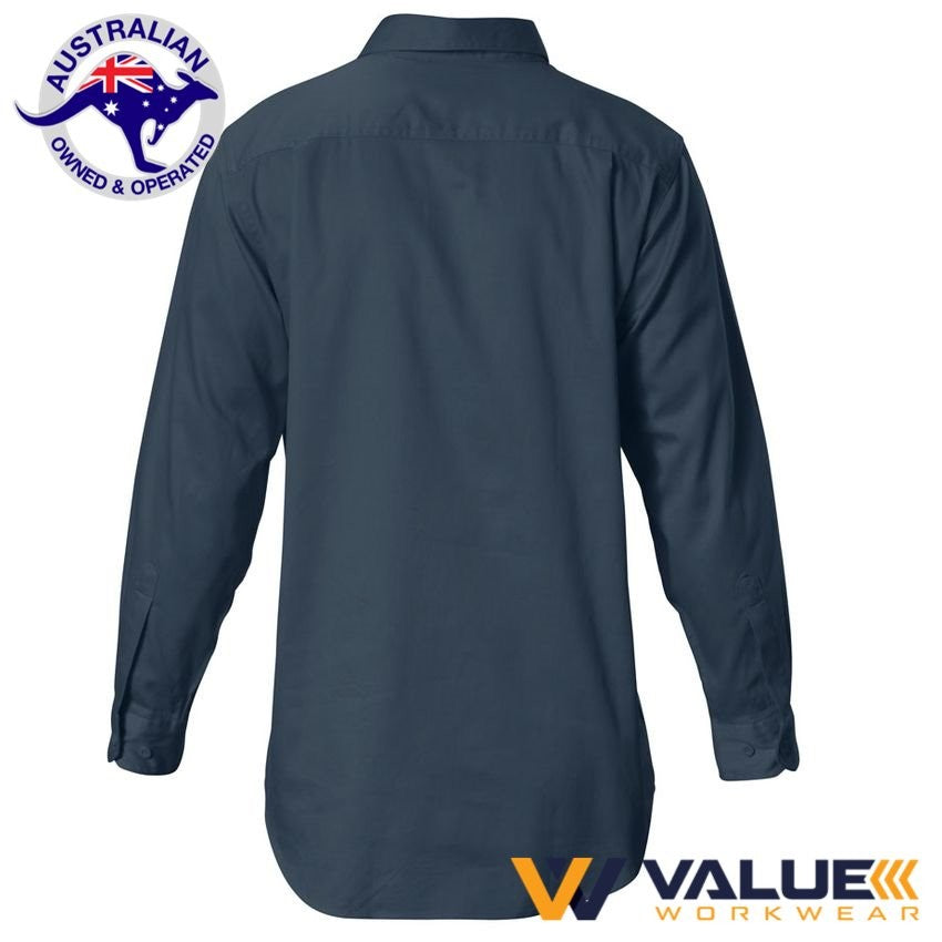 Hard Yakka Foundations Cotton Drill Closed Front Shirt Long Sleeve Y07530