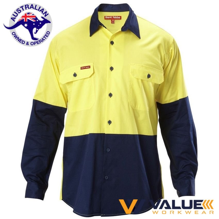 Hard Yakka Koolgear Ventilated Hi-Vis Two Tone Shirt Long Sleeve Y07558