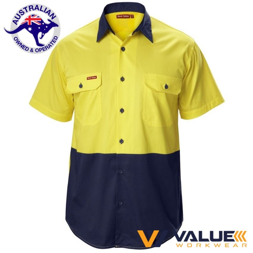 Hard Yakka Koolgear Ventilated Hi-Vis Two Tone Shirt Short Sleeve Y07559