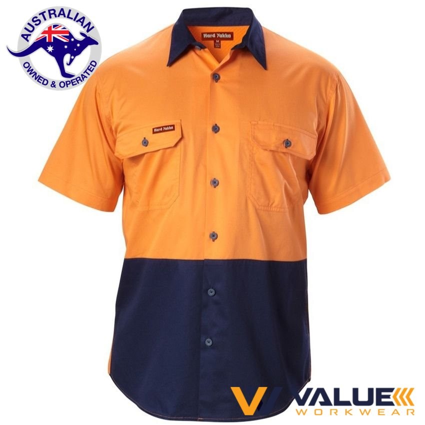 Hard Yakka Koolgear Ventilated Hi-Vis Two Tone Shirt Short Sleeve Y07559