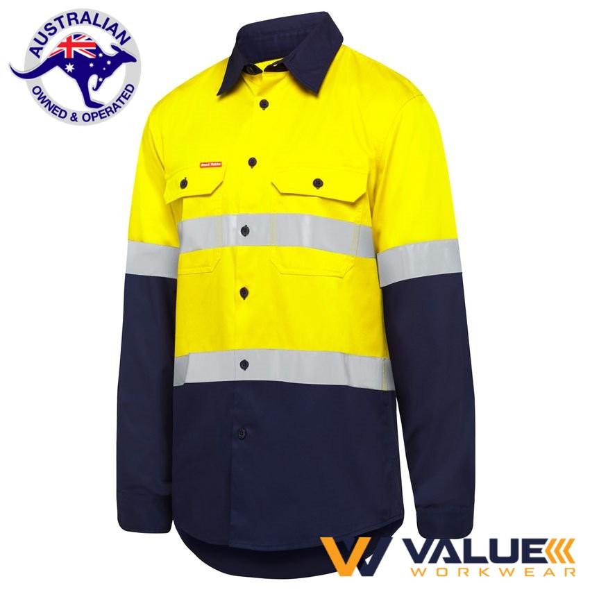 Hard Yakka Long Sleeve Hi Vis Two Tone Shirt With Tape Y07940