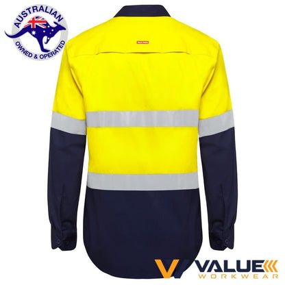 Hard Yakka Long Sleeve Hi Vis Two Tone Shirt With Tape Y07940