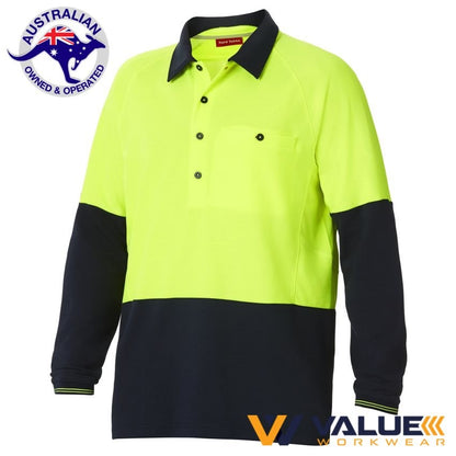 Hard Yakka Koolgear Ventilated Hi-Vis Two Tone Polo Long Sleeve Y11389