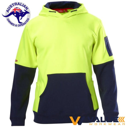 Hard Yakka Foundations Hi-Visibility Two Tone Brushed Fleece Hoodie Y19325