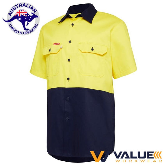 Hard Yakka Short Sleeve Light Weight 2 Tone Cotton Drill Shirt Y04620