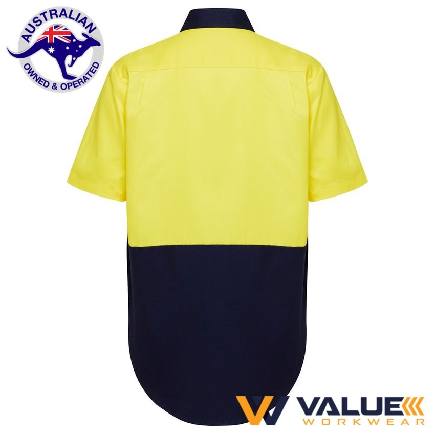 Hard Yakka Short Sleeve Light Weight 2 Tone Cotton Drill Shirt Y04620