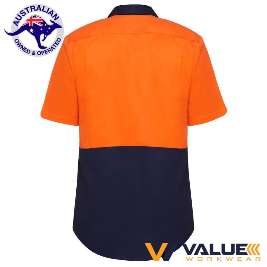Hard Yakka Short Sleeve Light Weight 2 Tone Cotton Drill Shirt Y04620