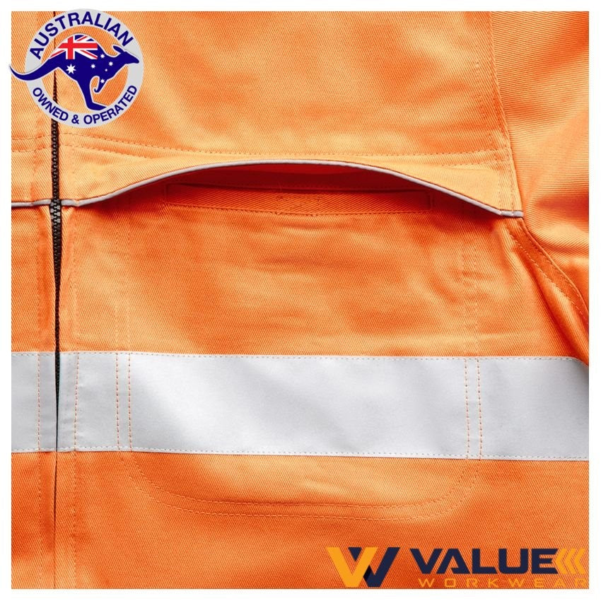 KingGee Reflective Spliced NanoTex Cotton Drill Jacket K55905