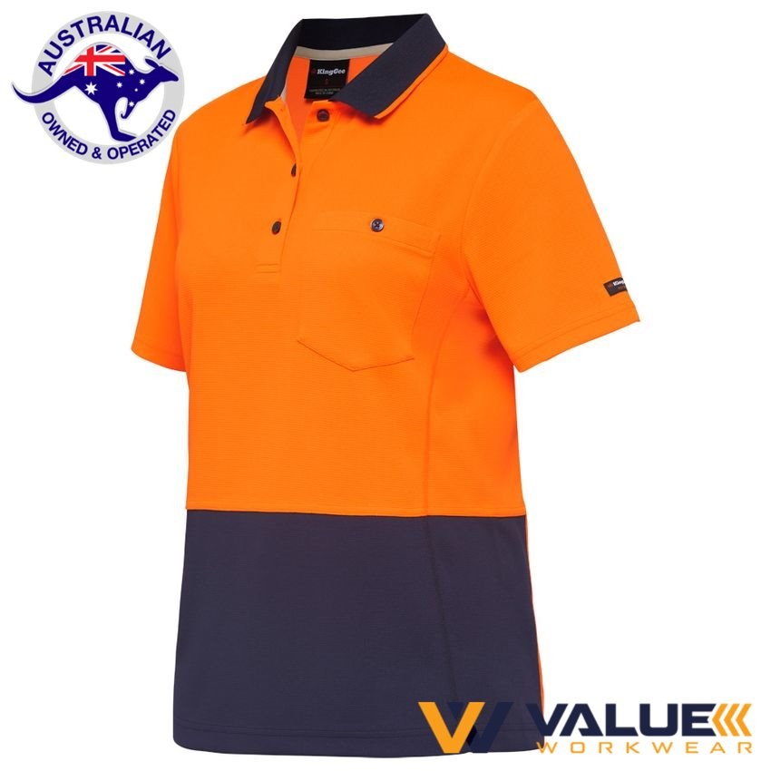 KingGee Workcool Hyperfreeze Spliced Polo Short Sleeve Womens K44735