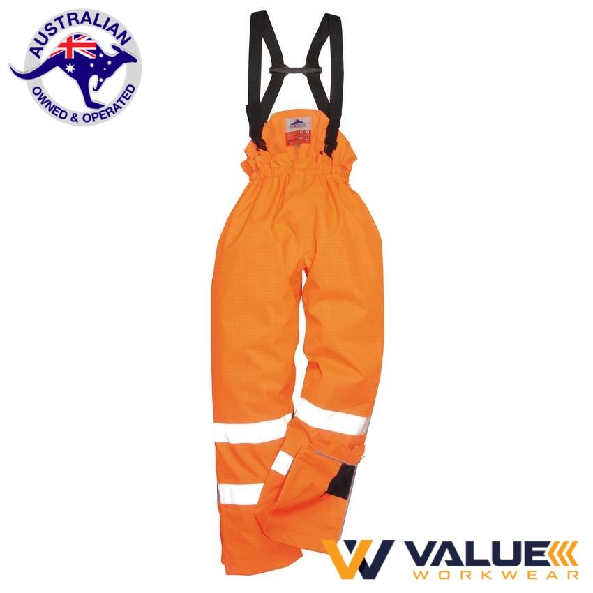 Portwest Bizflame Rain Unlined - Hi-Vis Antistatic FR Pants S780
