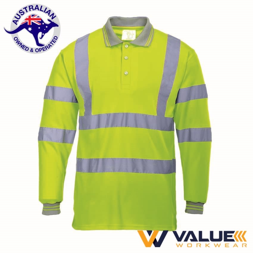 Portwest Hi-Vis Long Sleeved Polo S277 - Value Workwear
