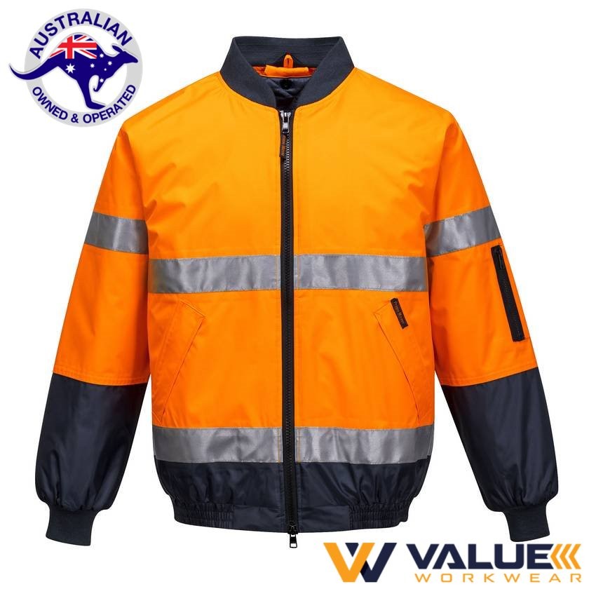 Portwest Hi-Vis Bomber Jacket with Tape MJ504