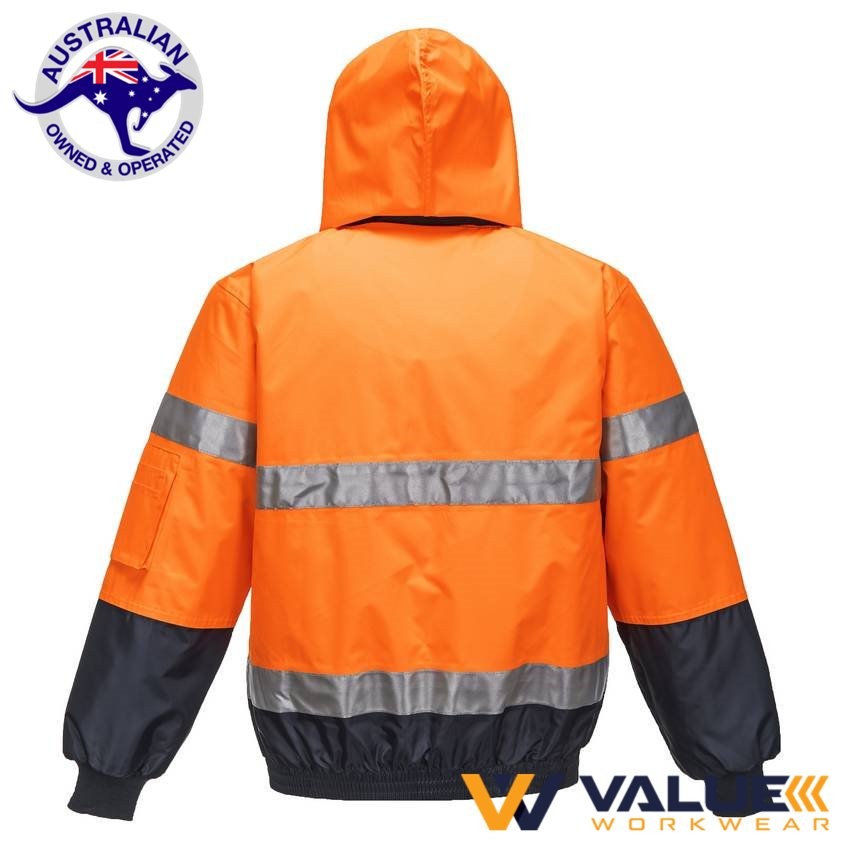 Portwest Hi-Vis Bomber Jacket with Tape MJ504 - Value Workwear