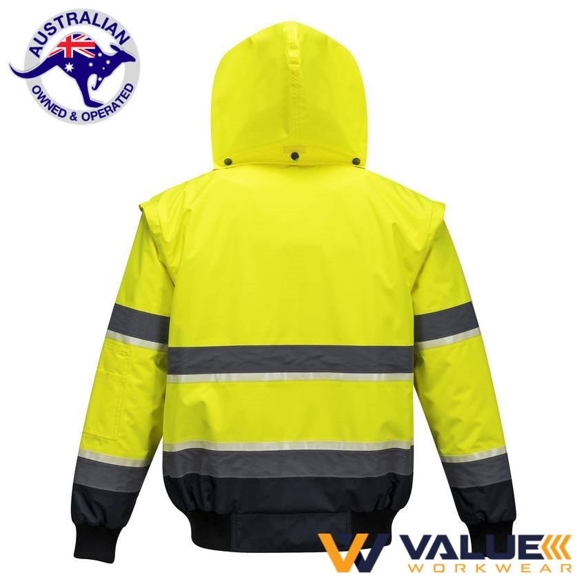 Portwest Hi-Vis Bomber Jacket with Tape MJ504 - Value Workwear