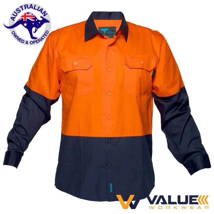 Portwest Hi-Vis Two Tone Lightweight Long Sleeve Shirt MS801