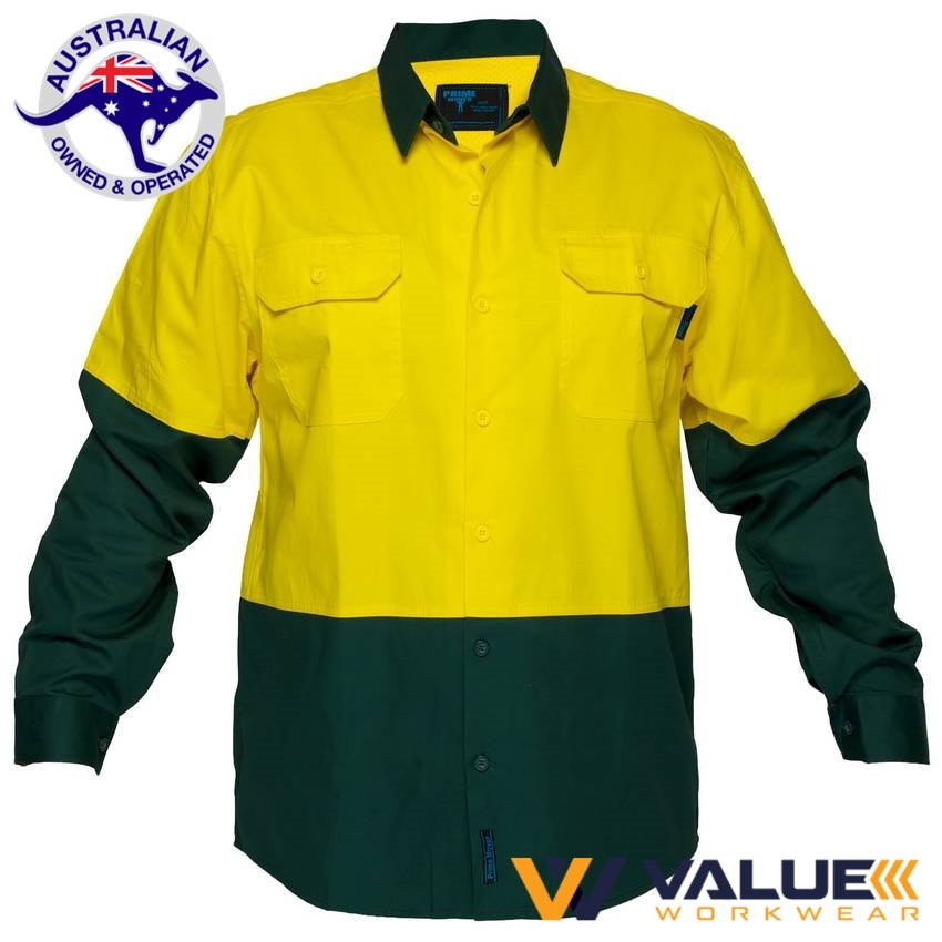 Portwest Hi-Vis Two Tone Lightweight Long Sleeve Shirt MS801 - Value Workwear