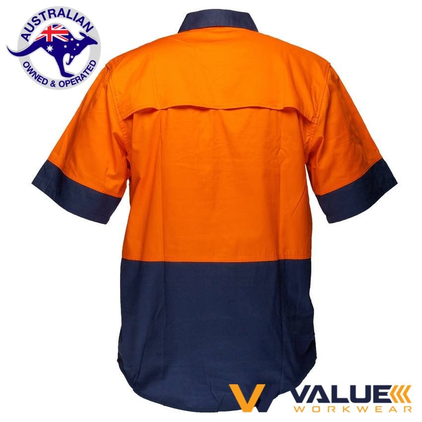 Portwest Hi-Vis Two Tone Lightweight Short Sleeve Closed Front Shirt MC802 - Value Workwear