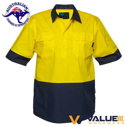 Portwest Hi-Vis Two Tone Lightweight Short Sleeve Closed Front Shirt MC802 - Value Workwear