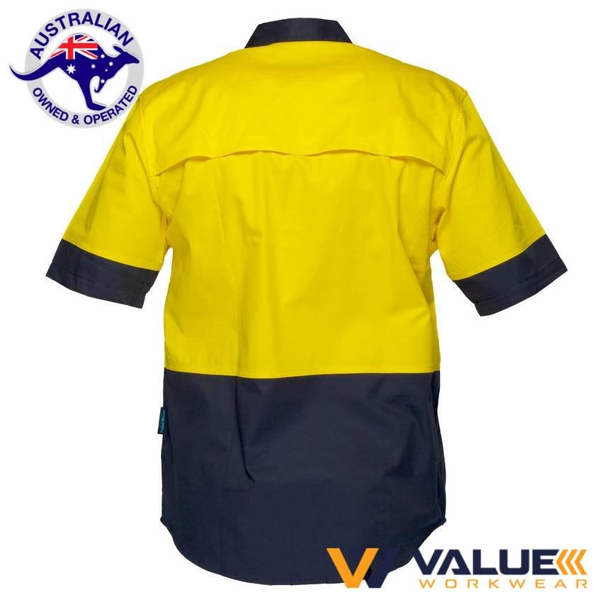 Portwest Hi-Vis Two Tone Lightweight Short Sleeve Closed Front Shirt MC802 - Value Workwear