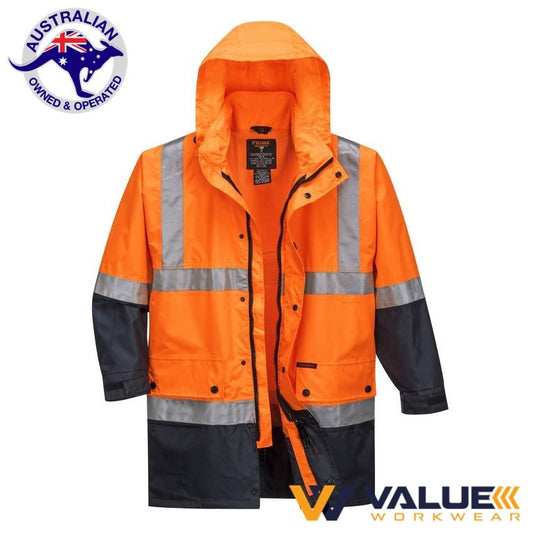 Portwest Lightweight Hi-Vis Rain Jacket with Tape MJ306