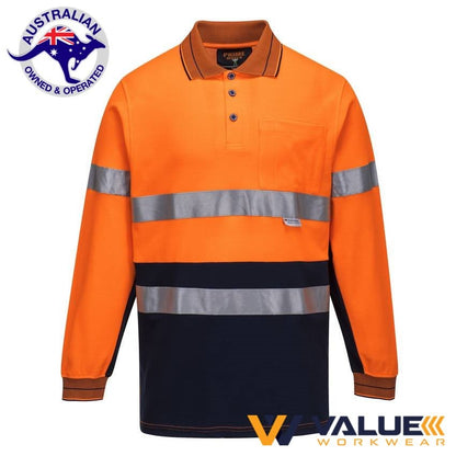 Portwest Long Sleeve Cotton Comfort Polo with Tape MP313