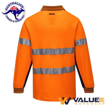 Portwest Long Sleeve Cotton Comfort Polo with Tape MP313 - Value Workwear