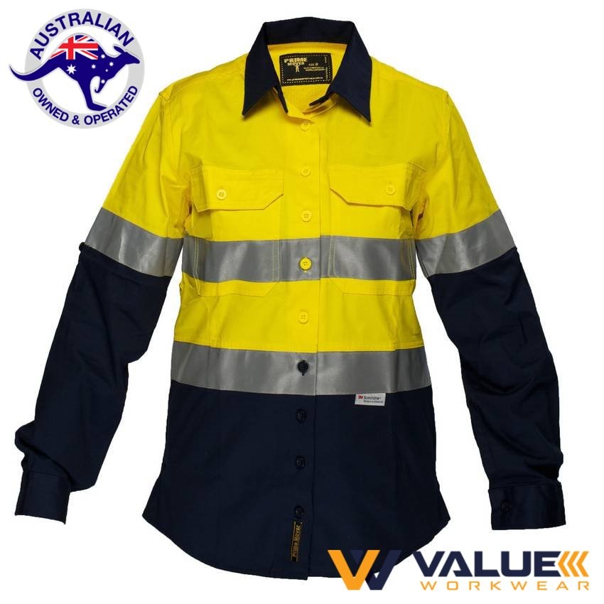 Portwest Womens 2 Tone Lightweight Long Sleeve Shirt with Tape ML808 - Value Workwear