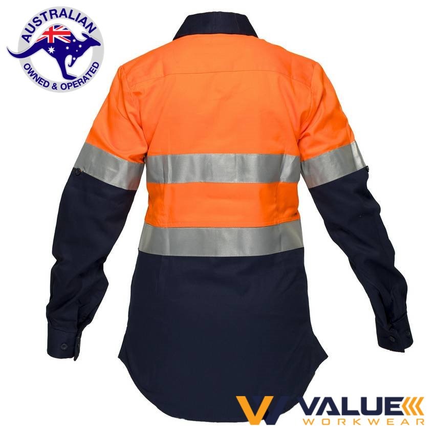 Portwest Womens 2 Tone Regular Weight Long Sleeve Shirt with Tape ML108 - Value Workwear