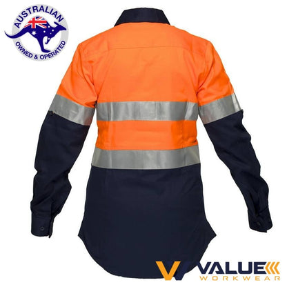 Portwest Womens 2 Tone Regular Weight Long Sleeve Shirt with Tape ML108 - Value Workwear