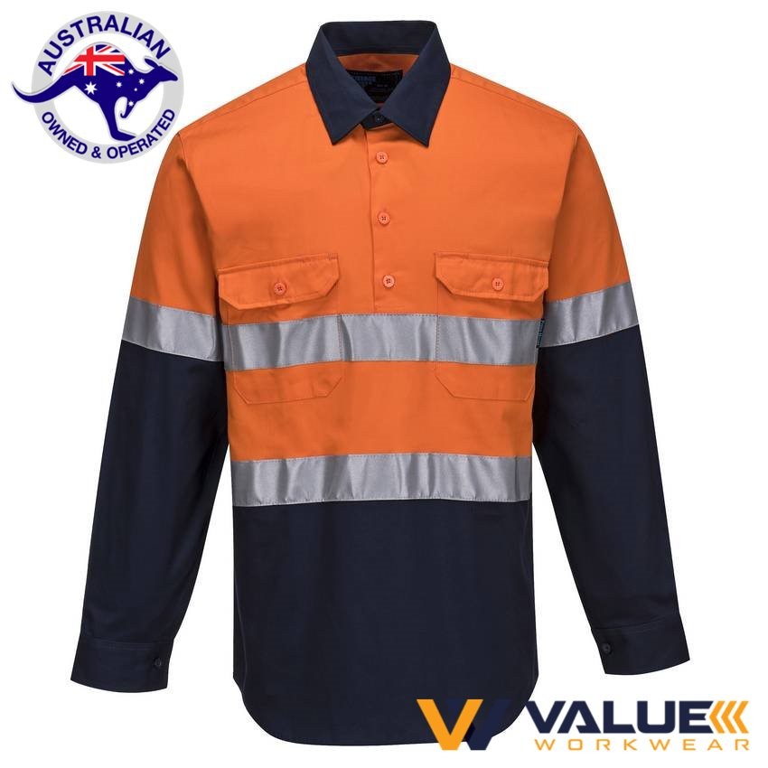 Portwest Hi-Vis Two Tone Regular Weight Long Sleeve Shirt MC101